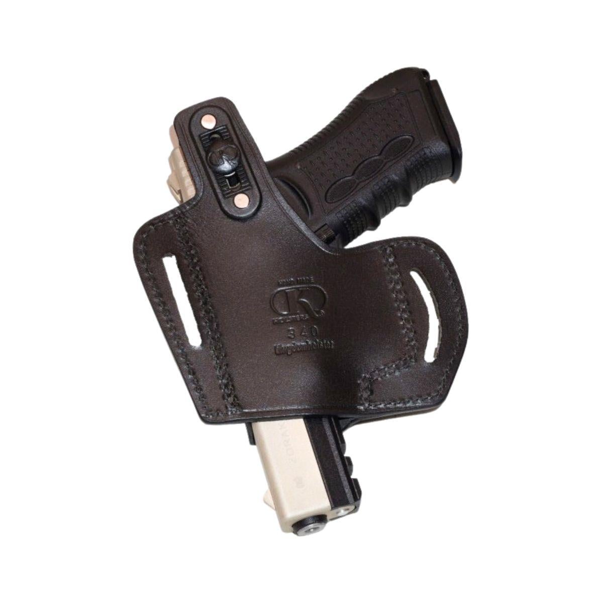 Glock 19 Deri Tabanca Kılıfı Siyah Baskılı Açık