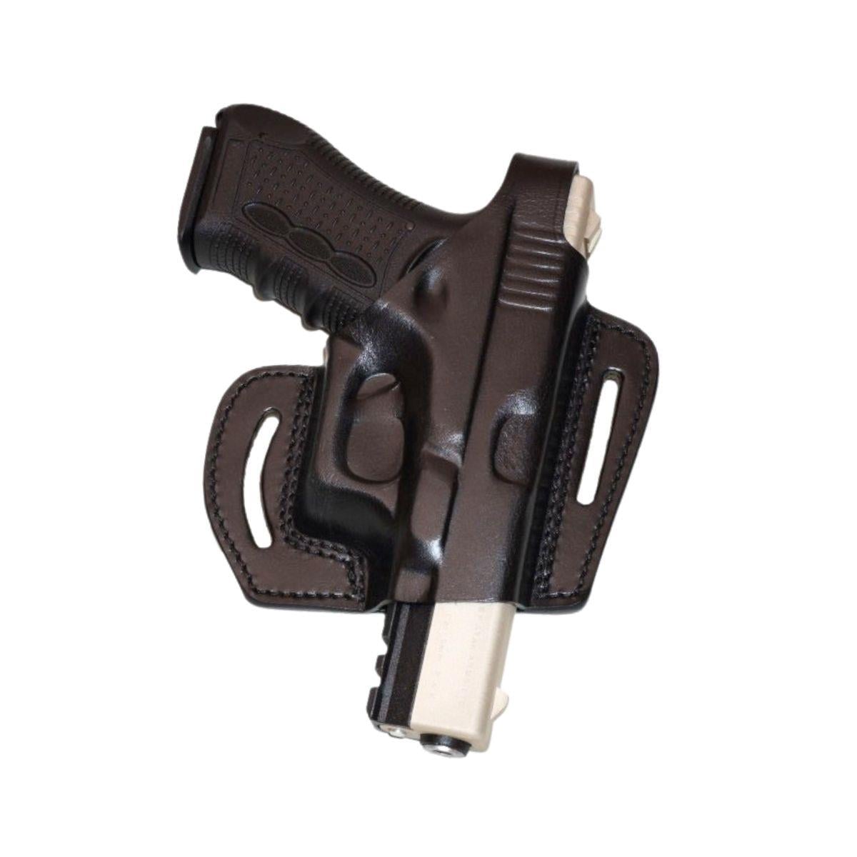 Glock 19 Deri Tabanca Kılıfı Siyah Baskılı Açık
