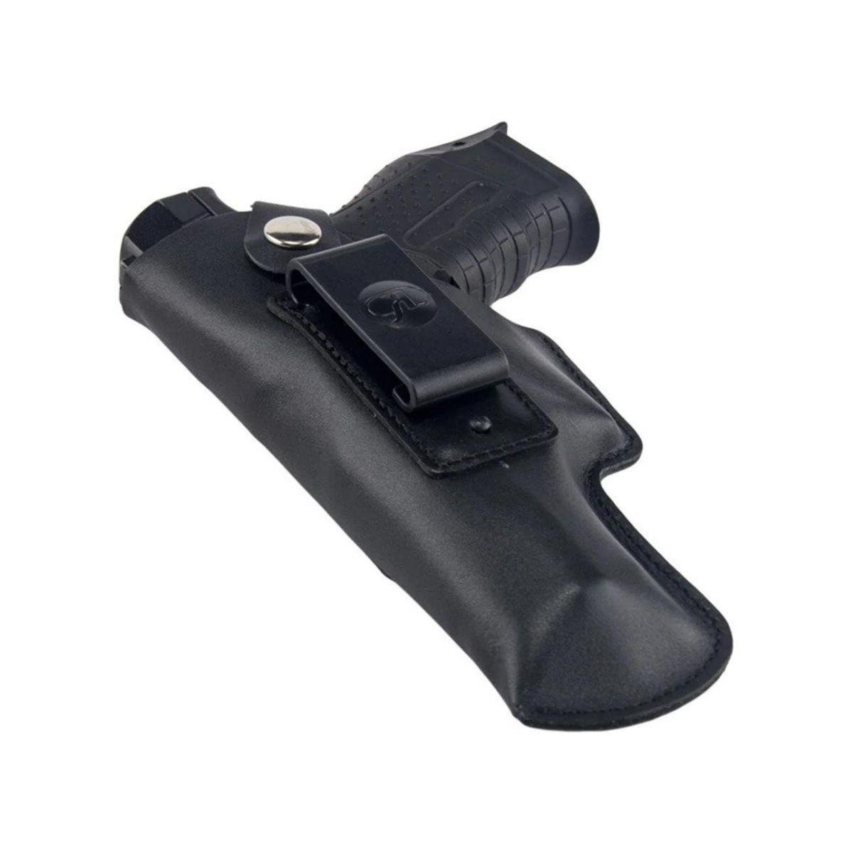 Glock Deri Tabanca İç Kılıfı Yumuşak Deri Siyah Sol El