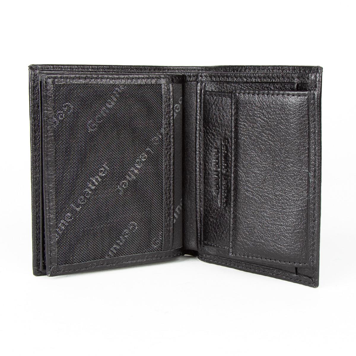 Hakiki Deri Fonksiyonel Model Mini Rozetli Jandarma Cüzdanı Siyah