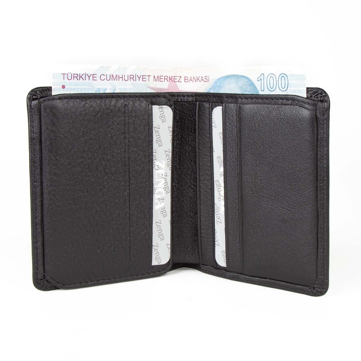 Hakiki Deri Klasik Model Erkek Cüzdanı Siyah