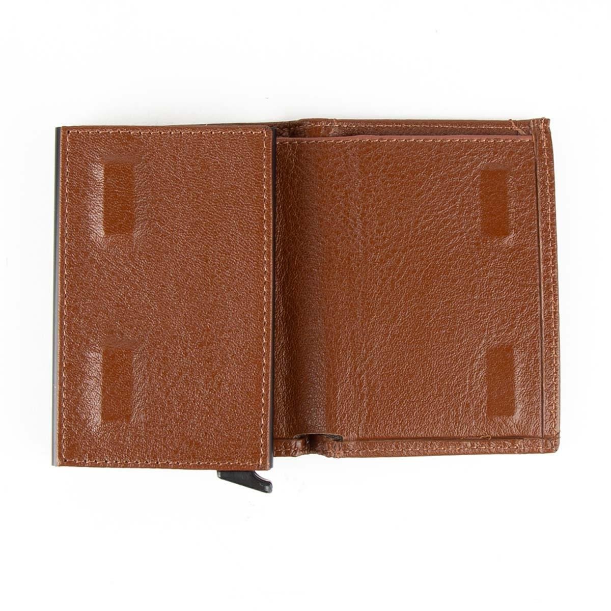 Hakiki Deri Otomatik Mekanizmalı Mini Kartlık Taba