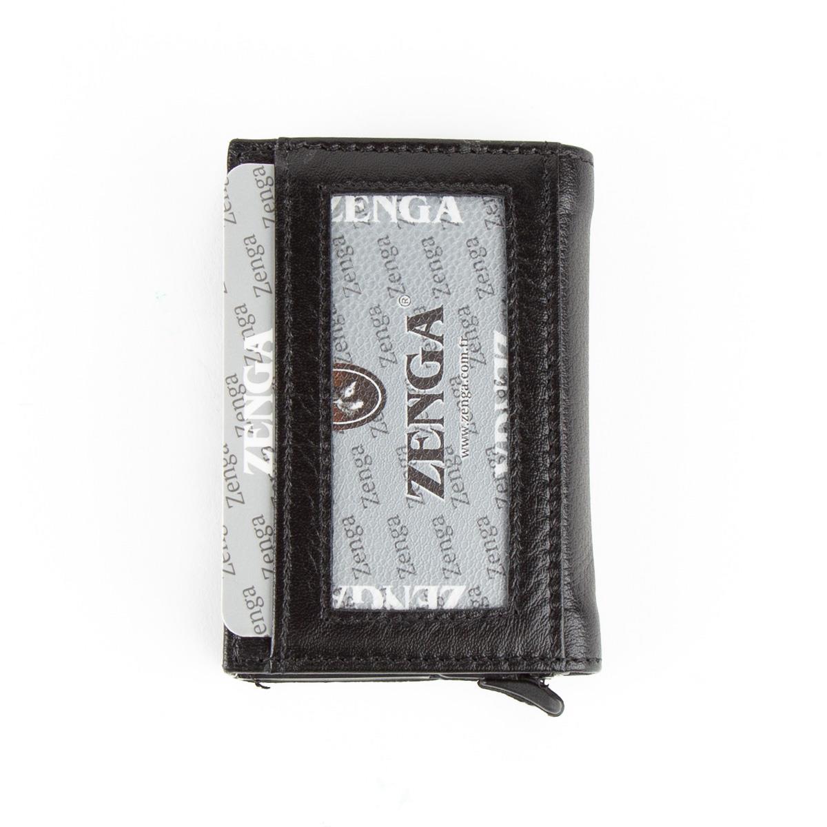 Hakiki Deri Otomatik Mekanizmalı Mini Rozetli Özel Güvenlik Kartlık Siyah