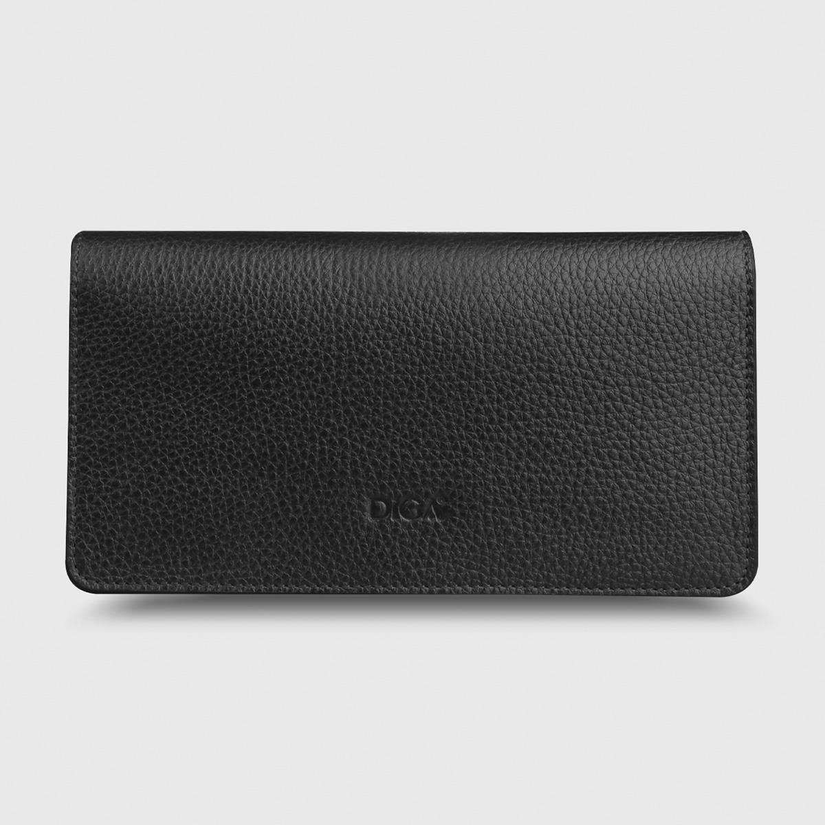 Hakiki Deri Portföy Modeli Telefon Gözlü Mini Rozetli Jandarma Cüzdanı Siyah