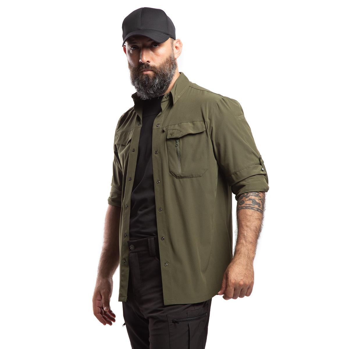 HoverGym Flexible Hafif Taktik Gömlek - Haki