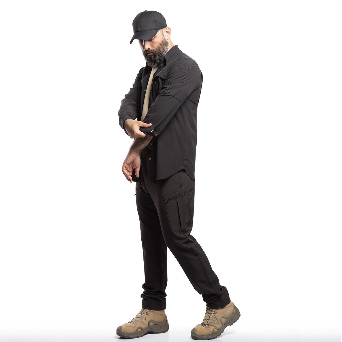 HoverGym Flexible Hafif Taktik Gömlek - Siyah 