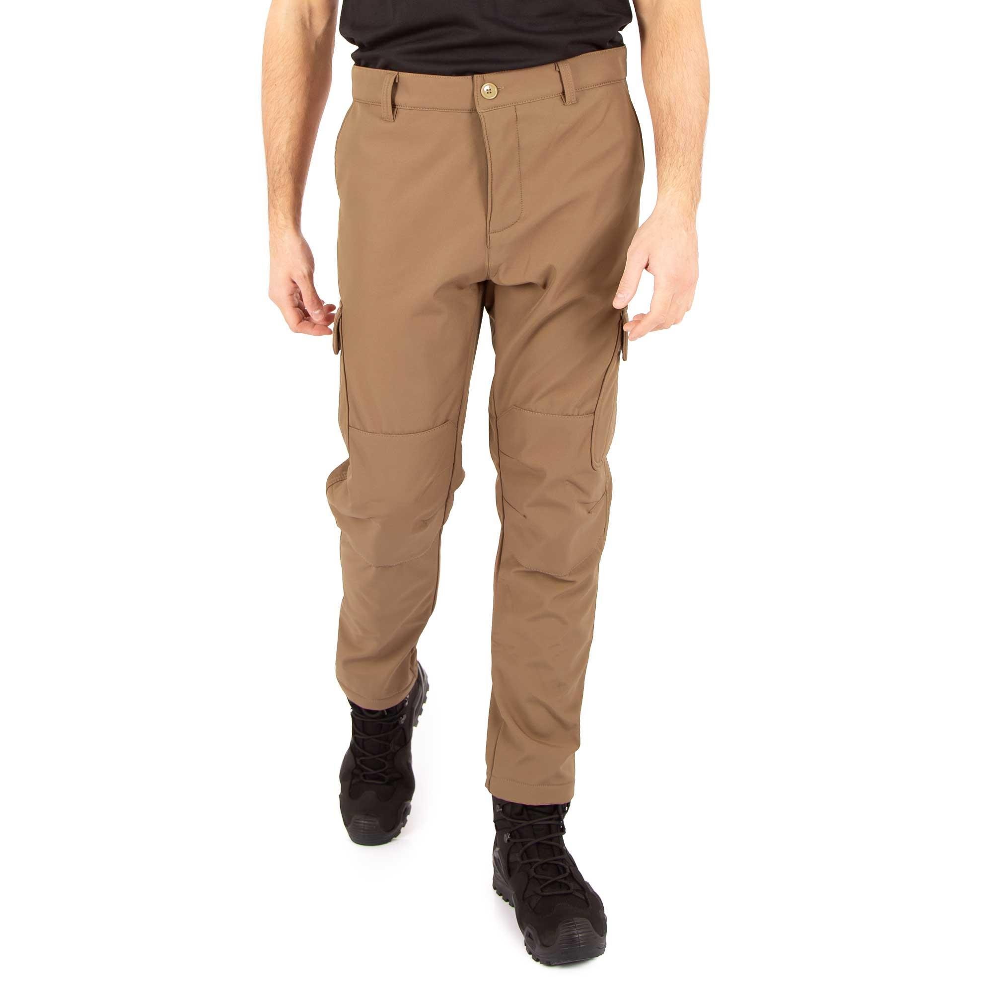 İçi Polarlı Su Geçirmez Softshell Taktik Pantolon - Çöl Rengi