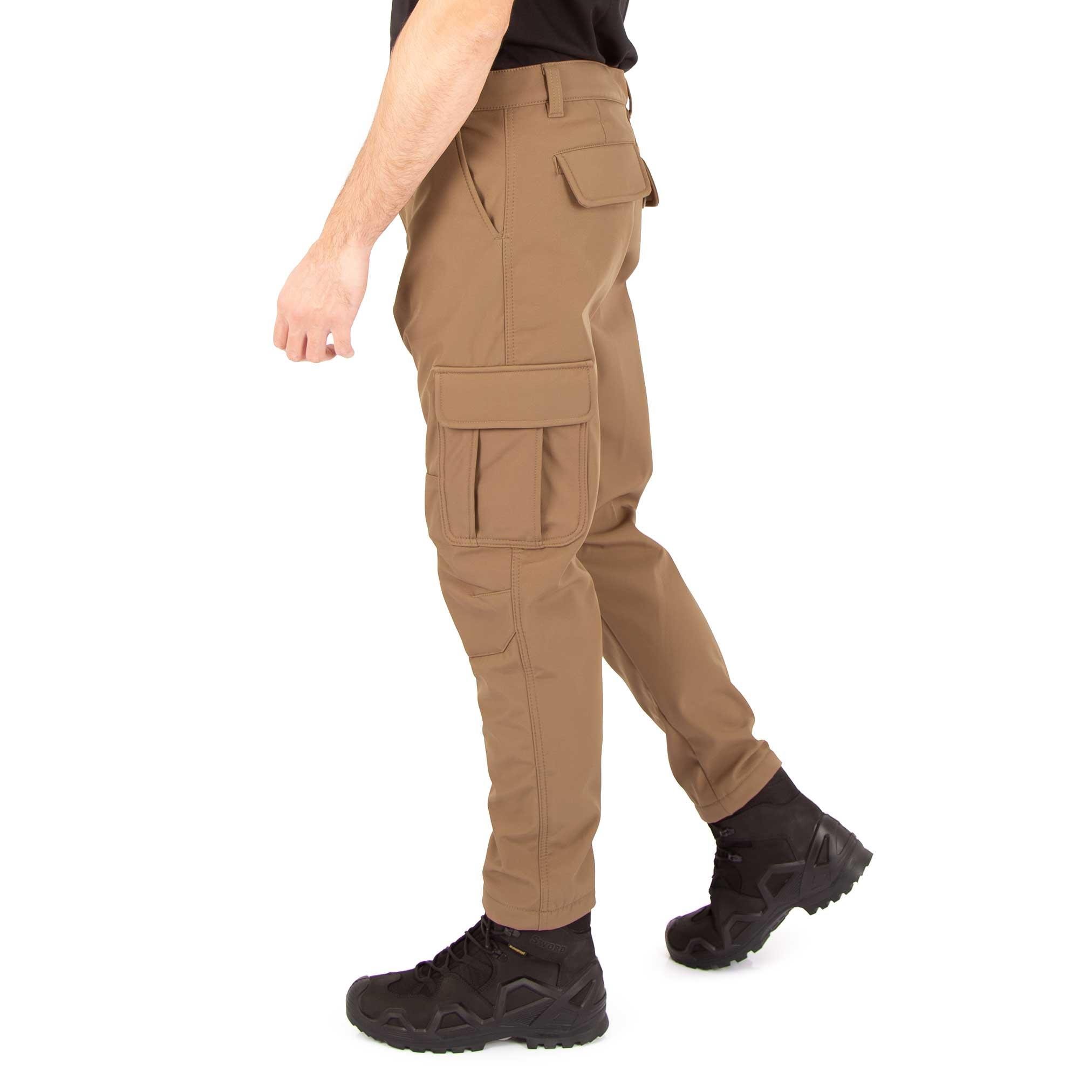 İçi Polarlı Su Geçirmez Softshell Taktik Pantolon - Çöl Rengi