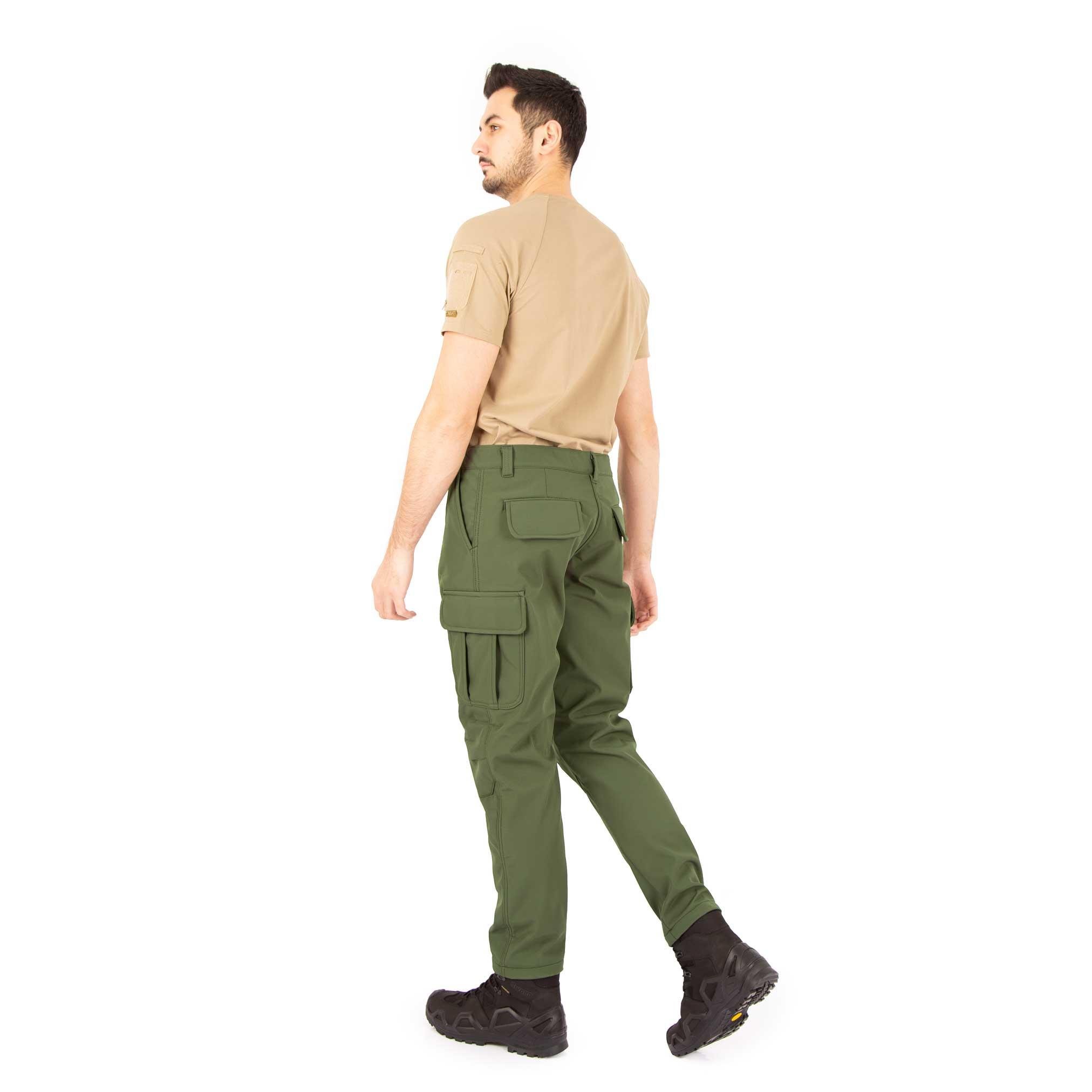 İçi Polarlı Su Geçirmez Softshell Taktik Pantolon -Haki 