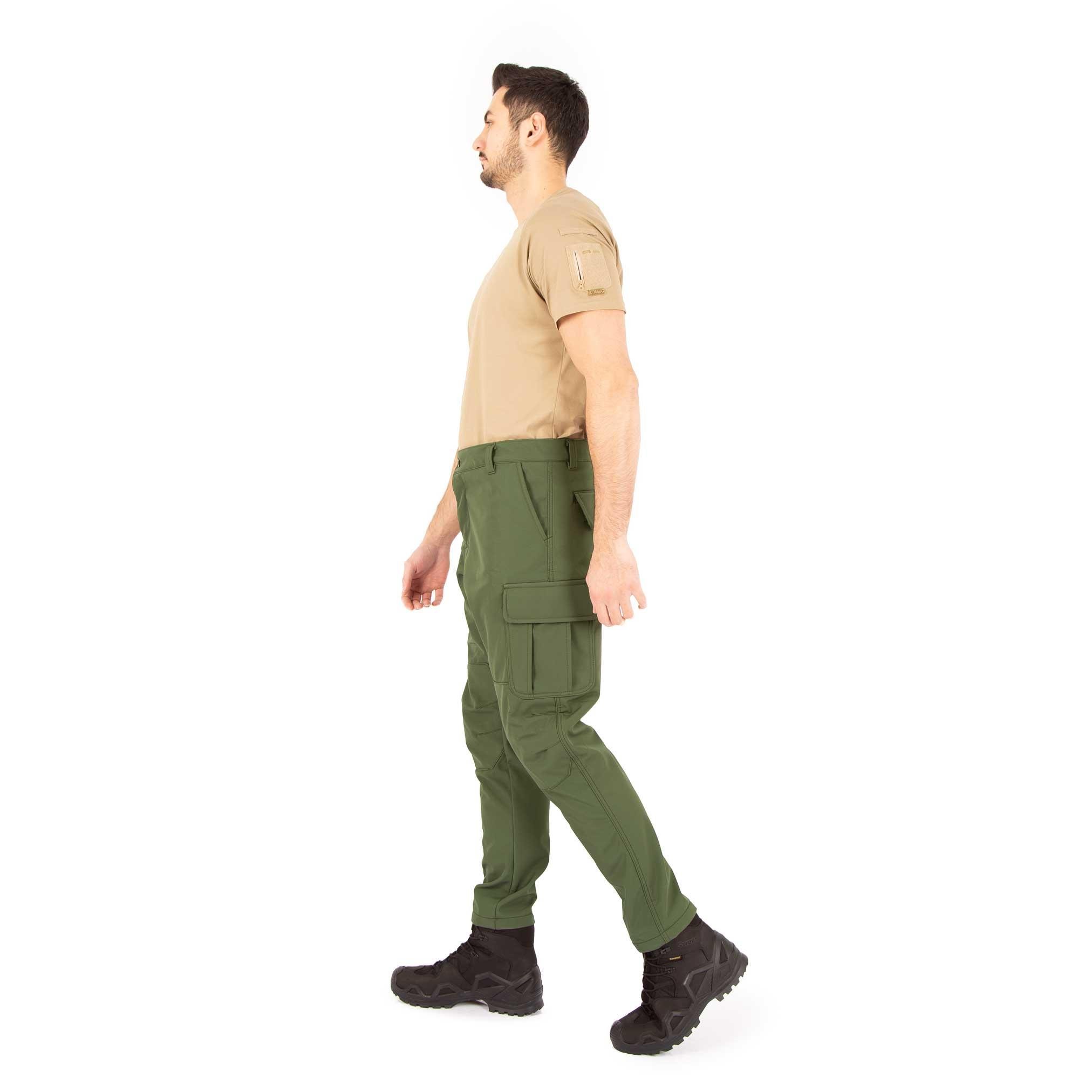 İçi Polarlı Su Geçirmez Softshell Taktik Pantolon -Haki 