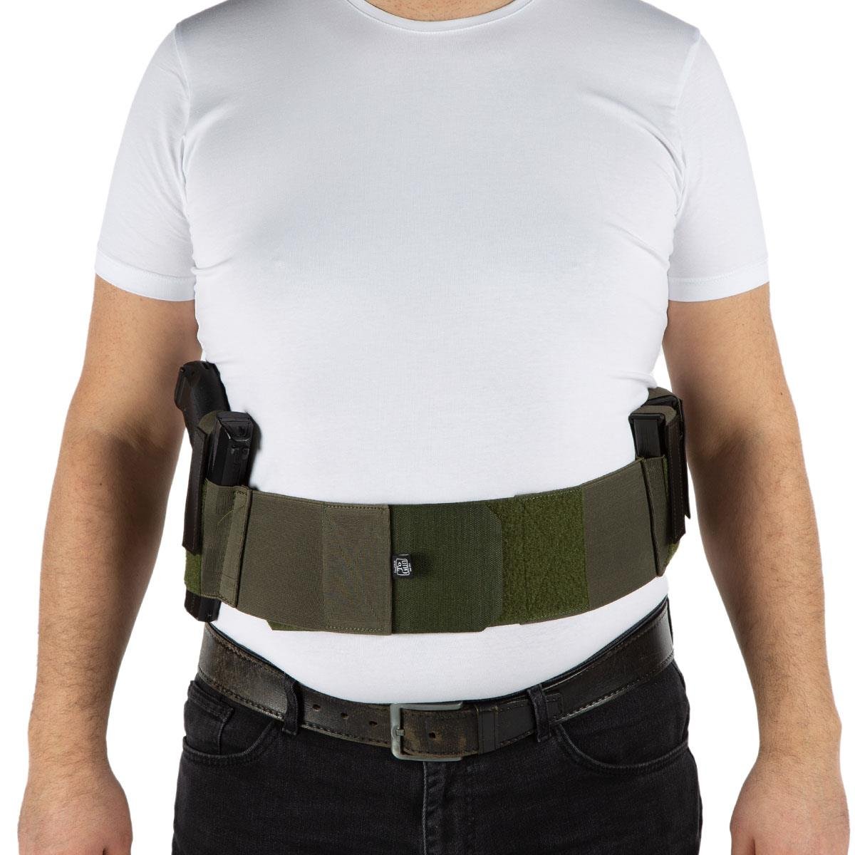 Korse Tabanca Kılıfı Çift Şarjörlüklü ve Kelepçelikli Haki