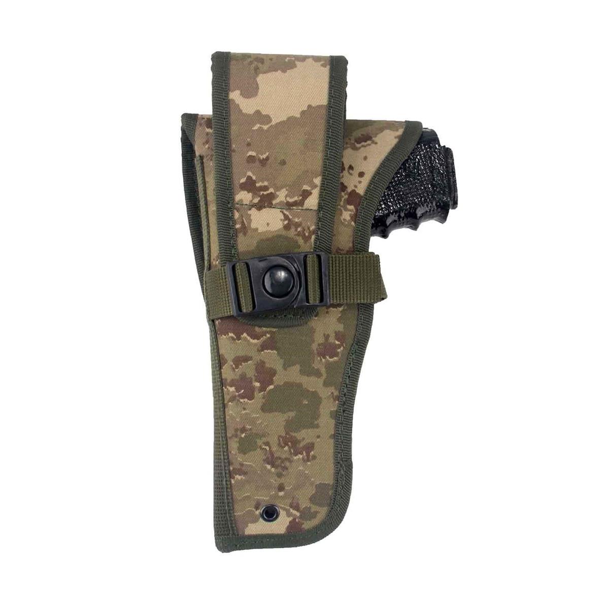 Kurusıkı Tabanca Kılıfı Universal Model Kapaklı Dış Taşıma Kılıfı TSK Kamuflaj