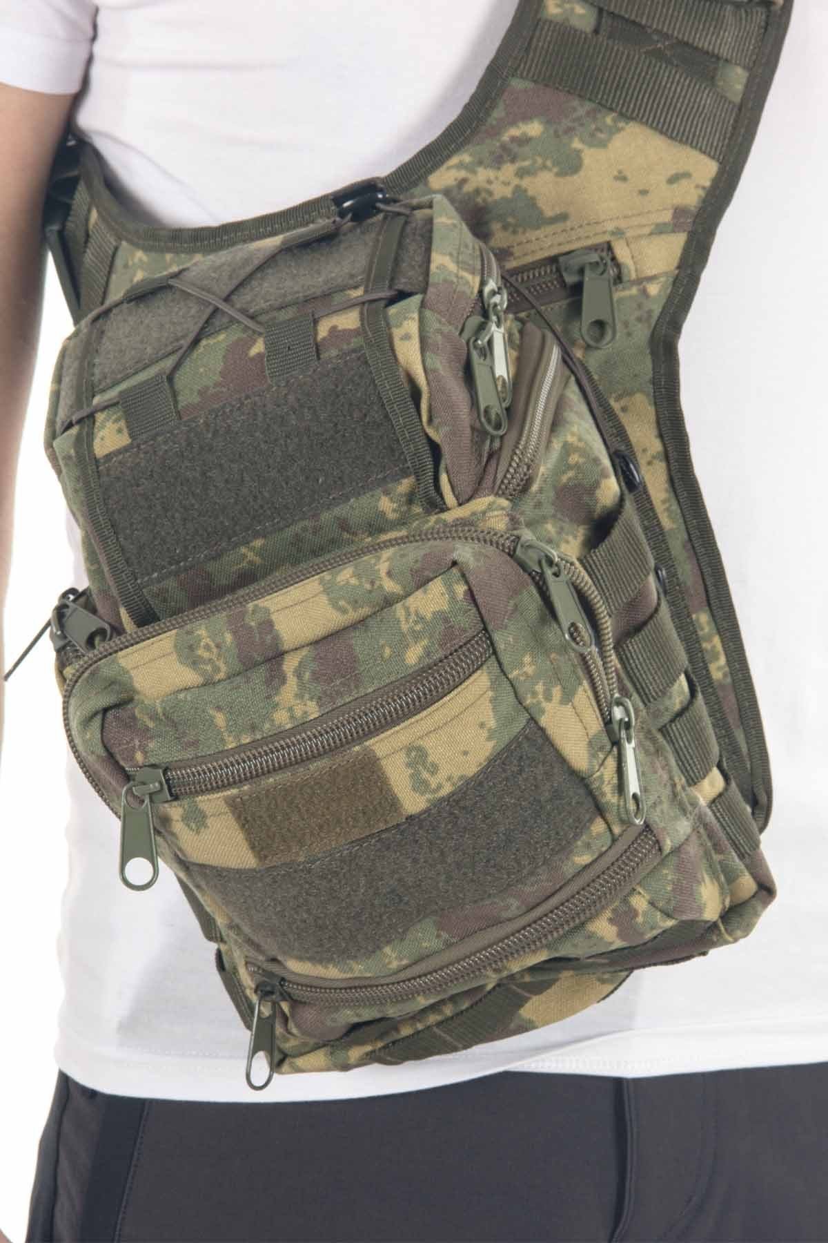 Mıl-Tec Cordura Çok Fonksiyonlu Haki Kamuflaj Omuz Çantası