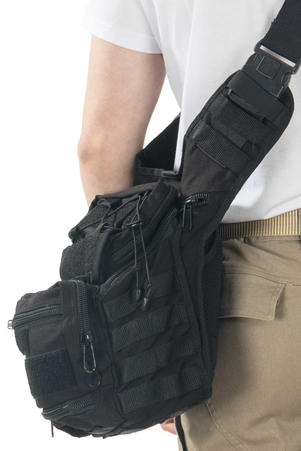 Mıl-Tec Cordura Çok Fonksiyonlu Siyah Omuz Çantası