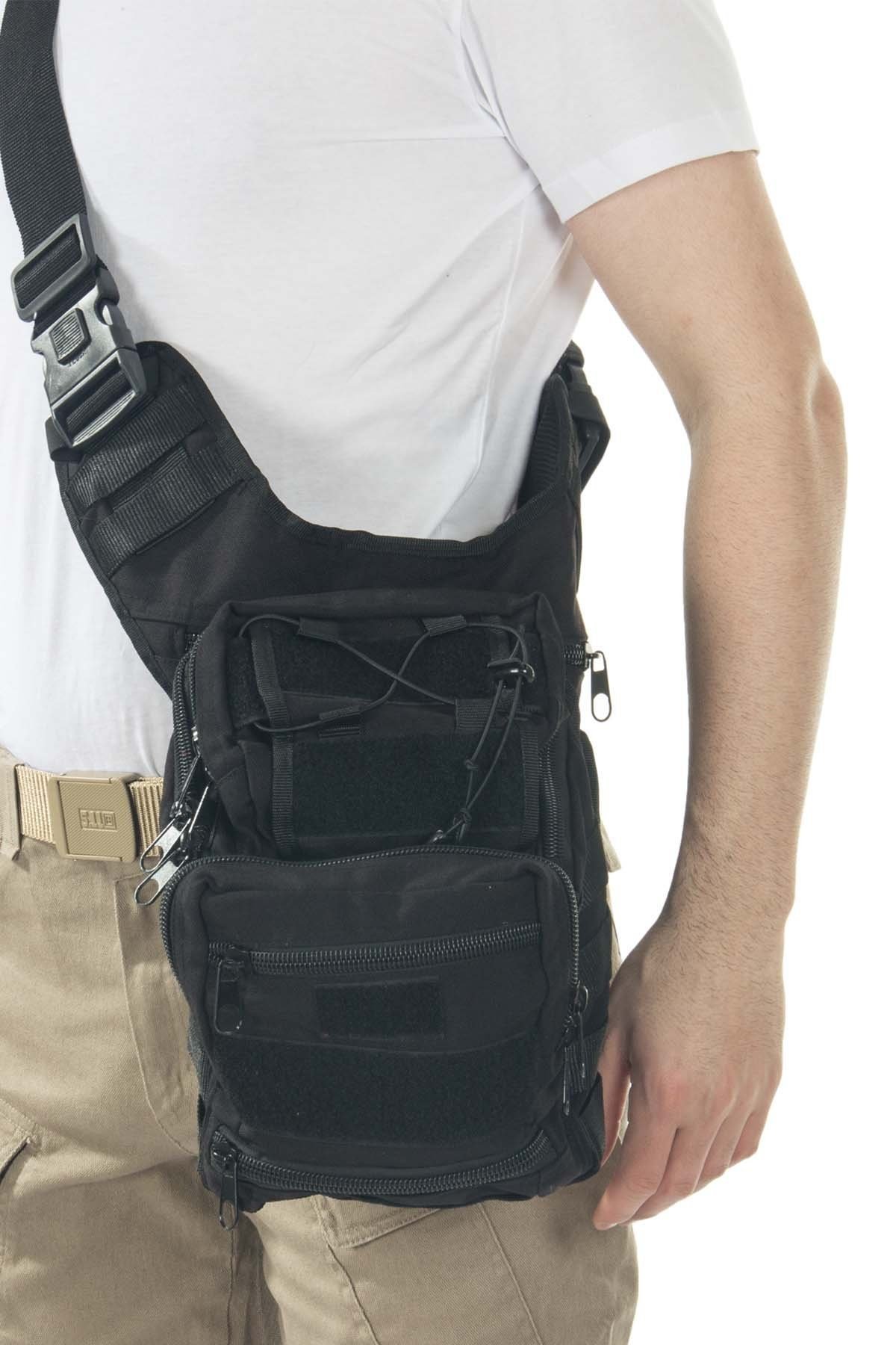 Mıl-Tec Cordura Çok Fonksiyonlu Siyah Omuz Çantası