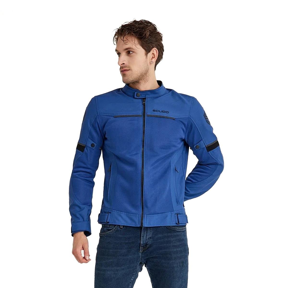 Milano Yazlık Fileli Motosiklet Montu Mavi