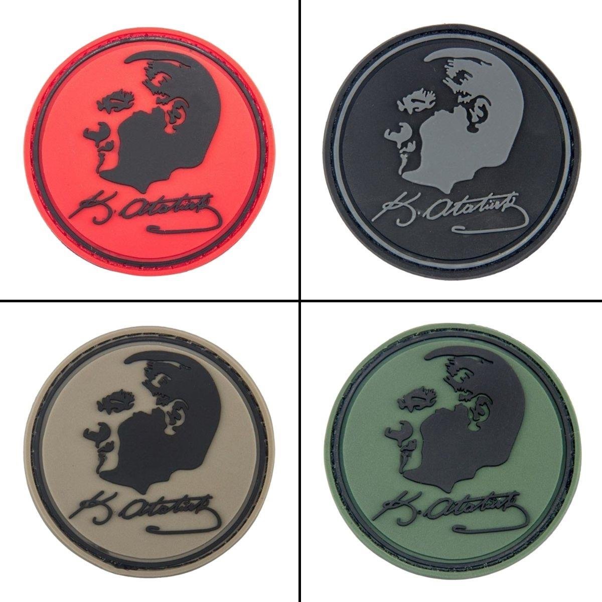 Mustafa Kemal Atatürk Silüet İmza Silikon Patch Arma