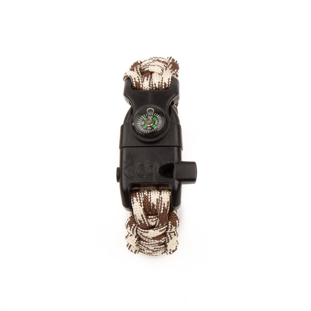 Paracord Hayatta Kalma Bilekliği - Kahve Bej Kamuflaj