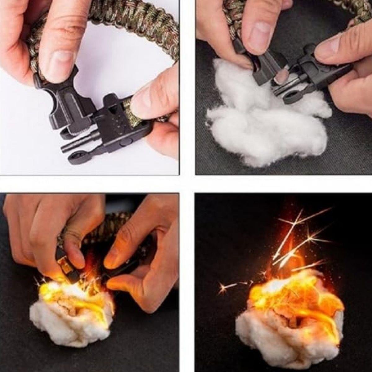 Paracord Hayatta Kalma Bilekliği - Pöh Kamuflaj