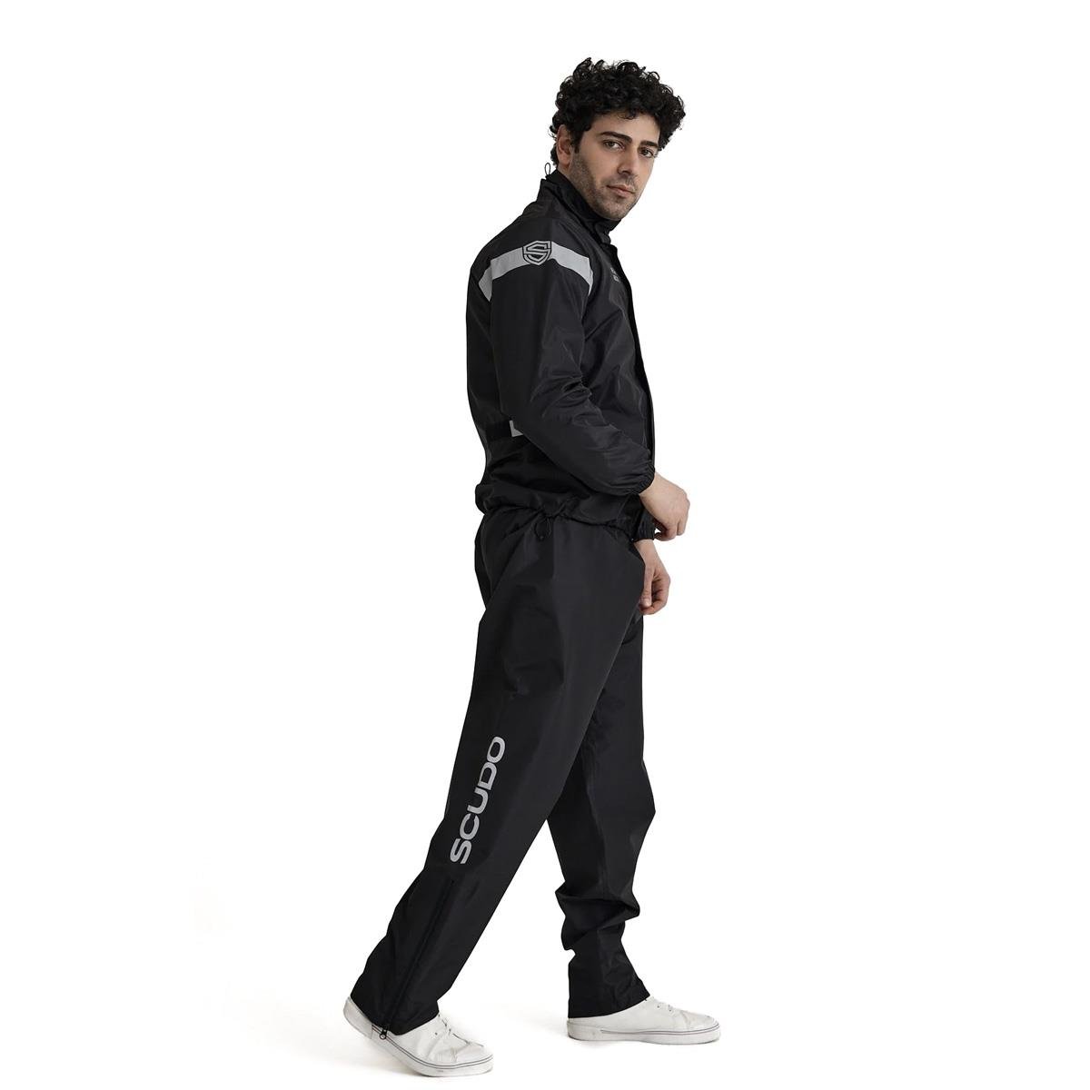 Peru Alt Üst Takım Motosiklet Yağmurluk Siyah