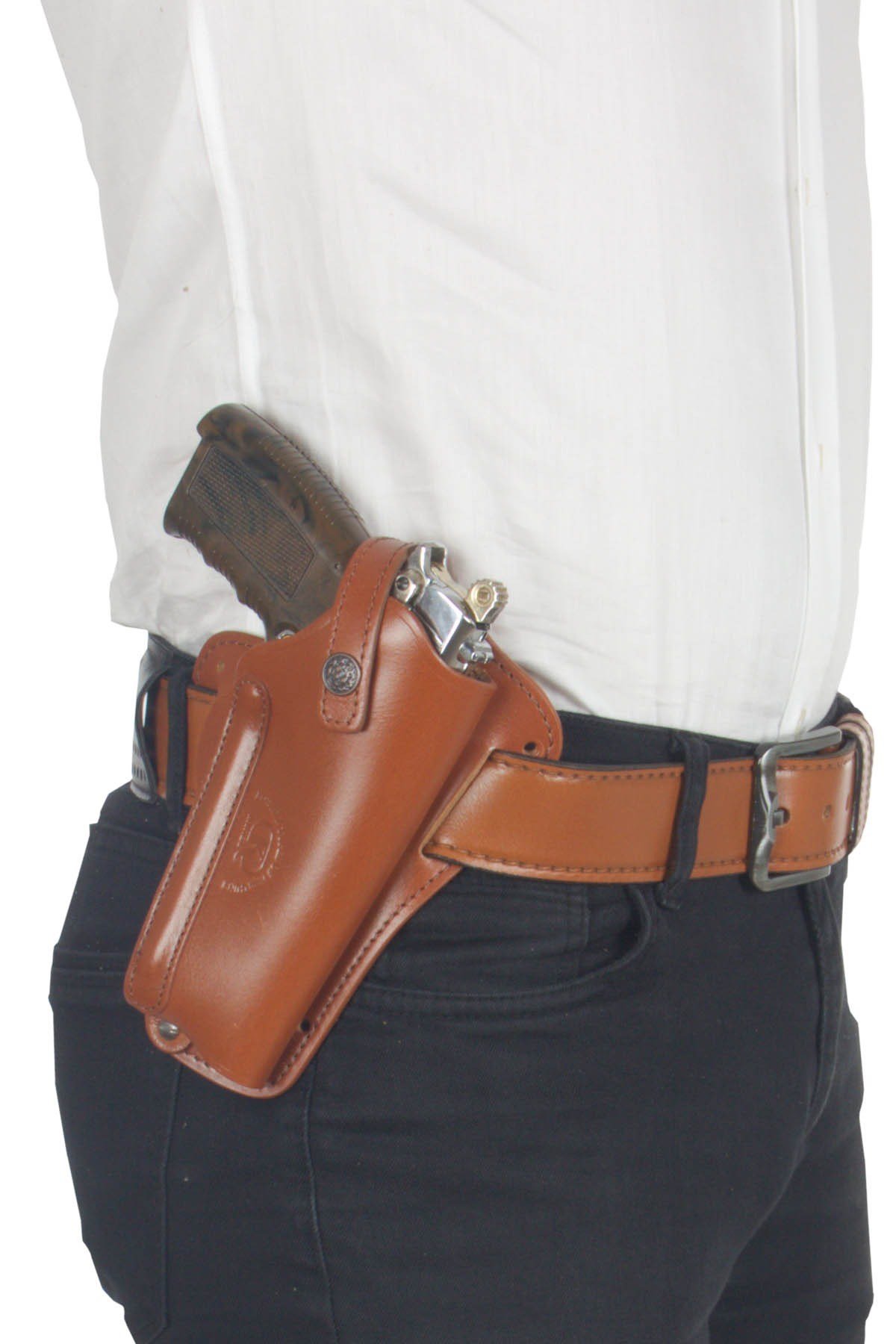 Profesyonel Deri Koltuk altı Silah Kılıfı Taba-Universal