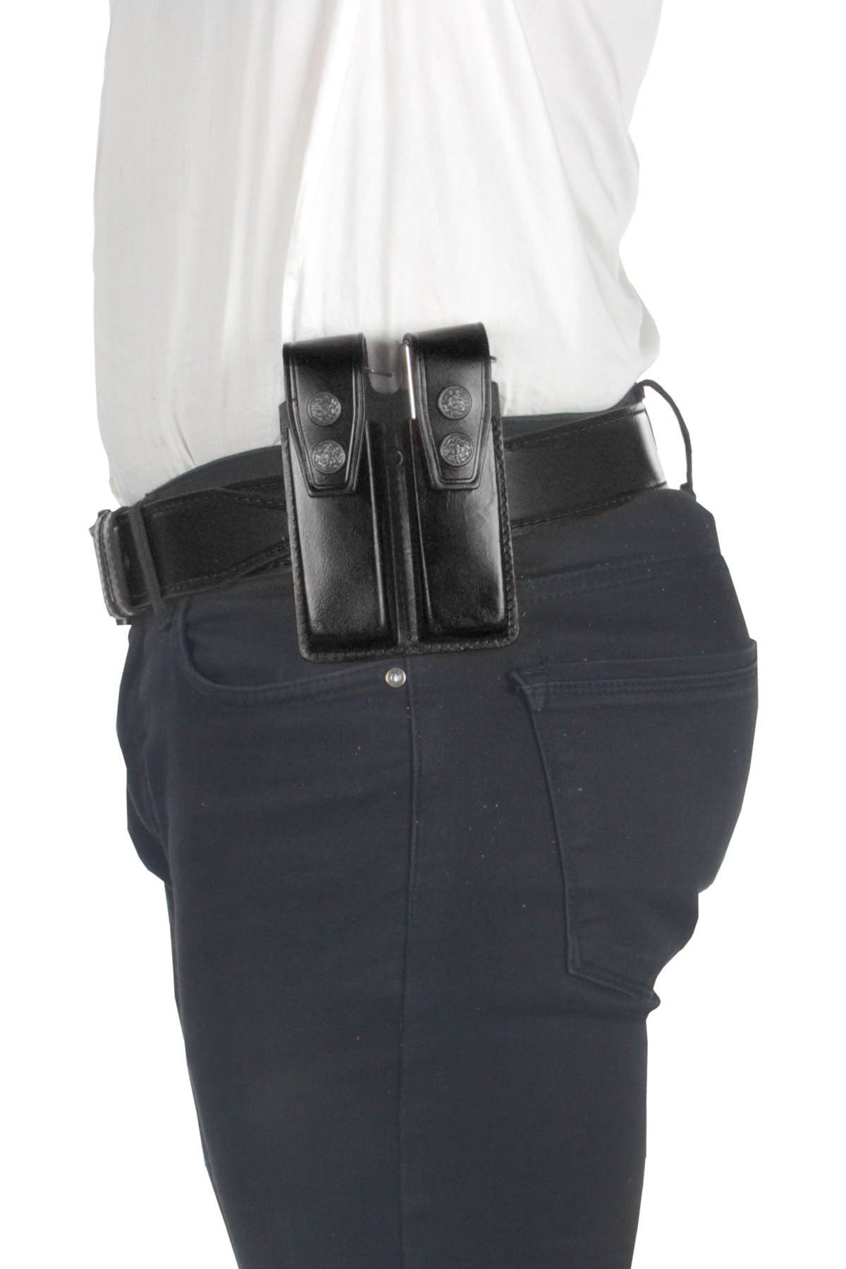 Profesyonel Deri Koltukaltı Silah Kılıfı (Tüm Tabancalar İçin) Çift Şarjörlü Siyah