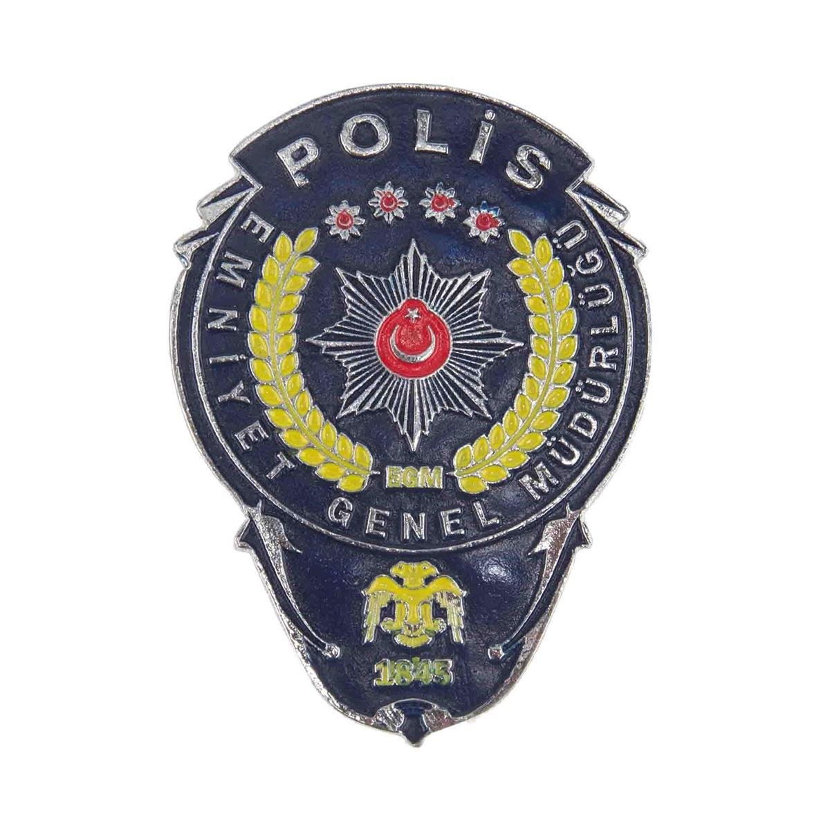 Sarı Lacivert Polis Cüzdan Rozeti