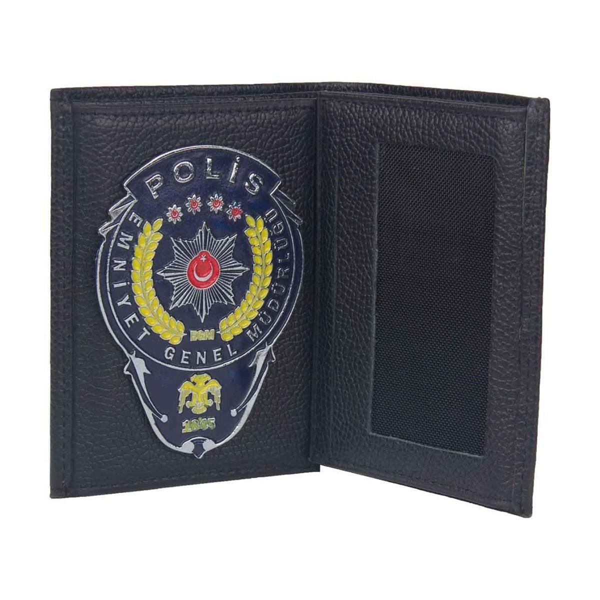 Sarı Lacivert Rozetli Polis Cüzdan