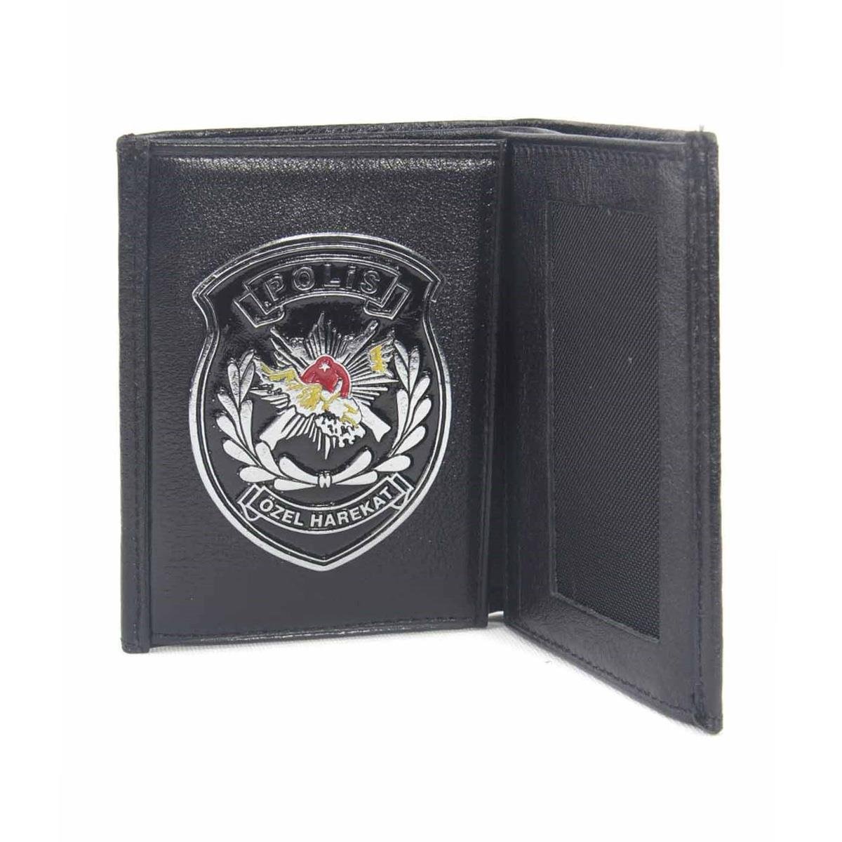 Siyah Polis Özel Harekat Rozetli Cüzdan