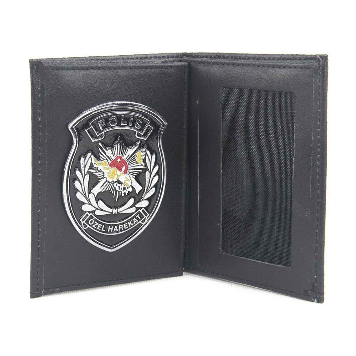 Siyah Polis Özel Harekat Rozetli Cüzdan