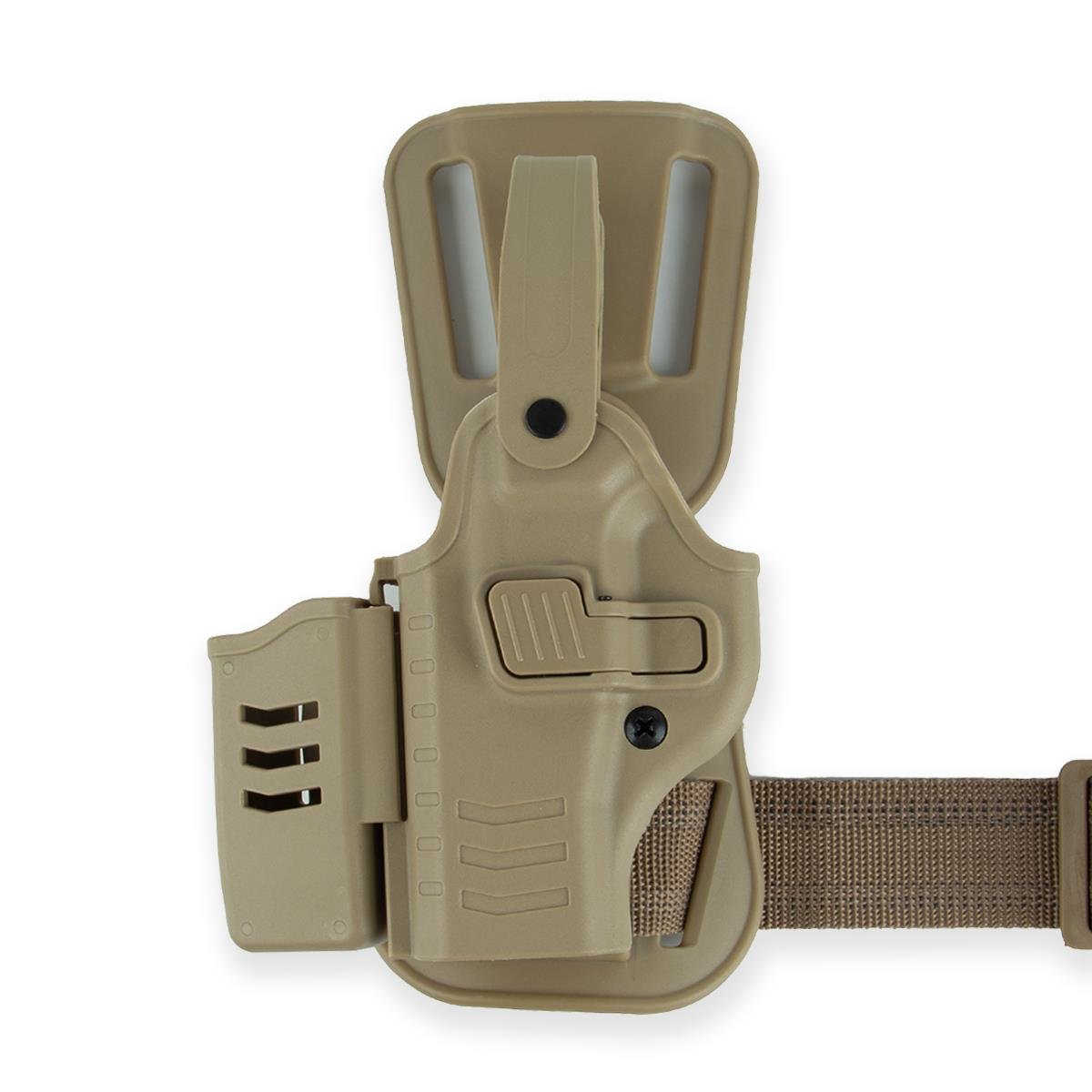 To Gun Holster Canik55 TP9 Serisi Şarjörlüklü Alçak Taşıma Tabanca Kılıfı Seviye 2 Çöl Rengi SOL EL