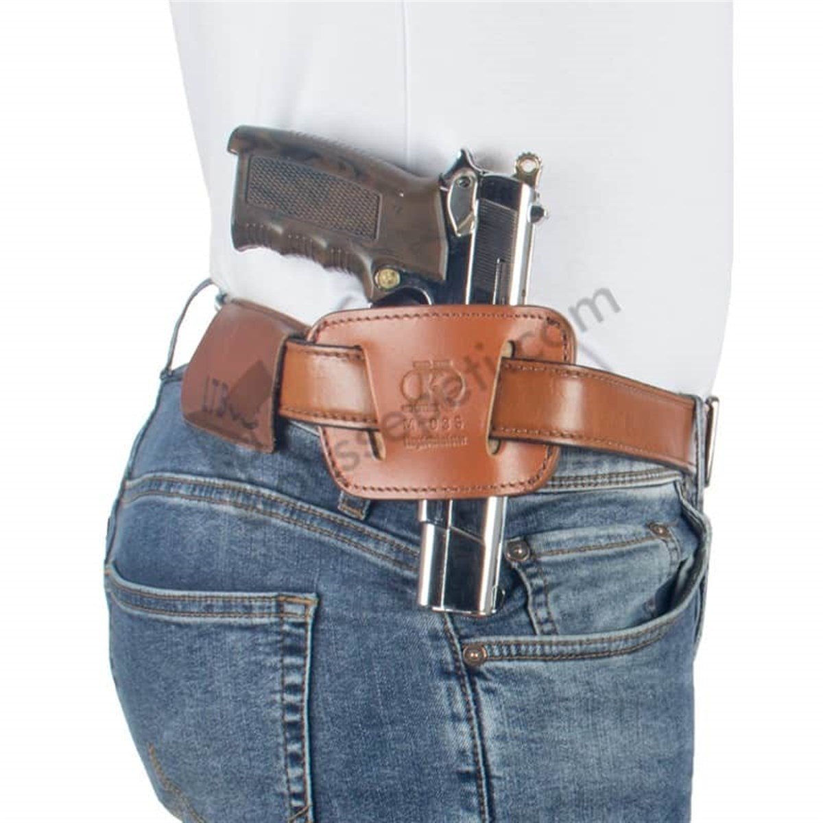 Airsoft Silah Kılıfı Universal Tüm Tabancalar İçin İç Ve Dış Taşıma Sağ-Sol Deri Maşalı Taba-2