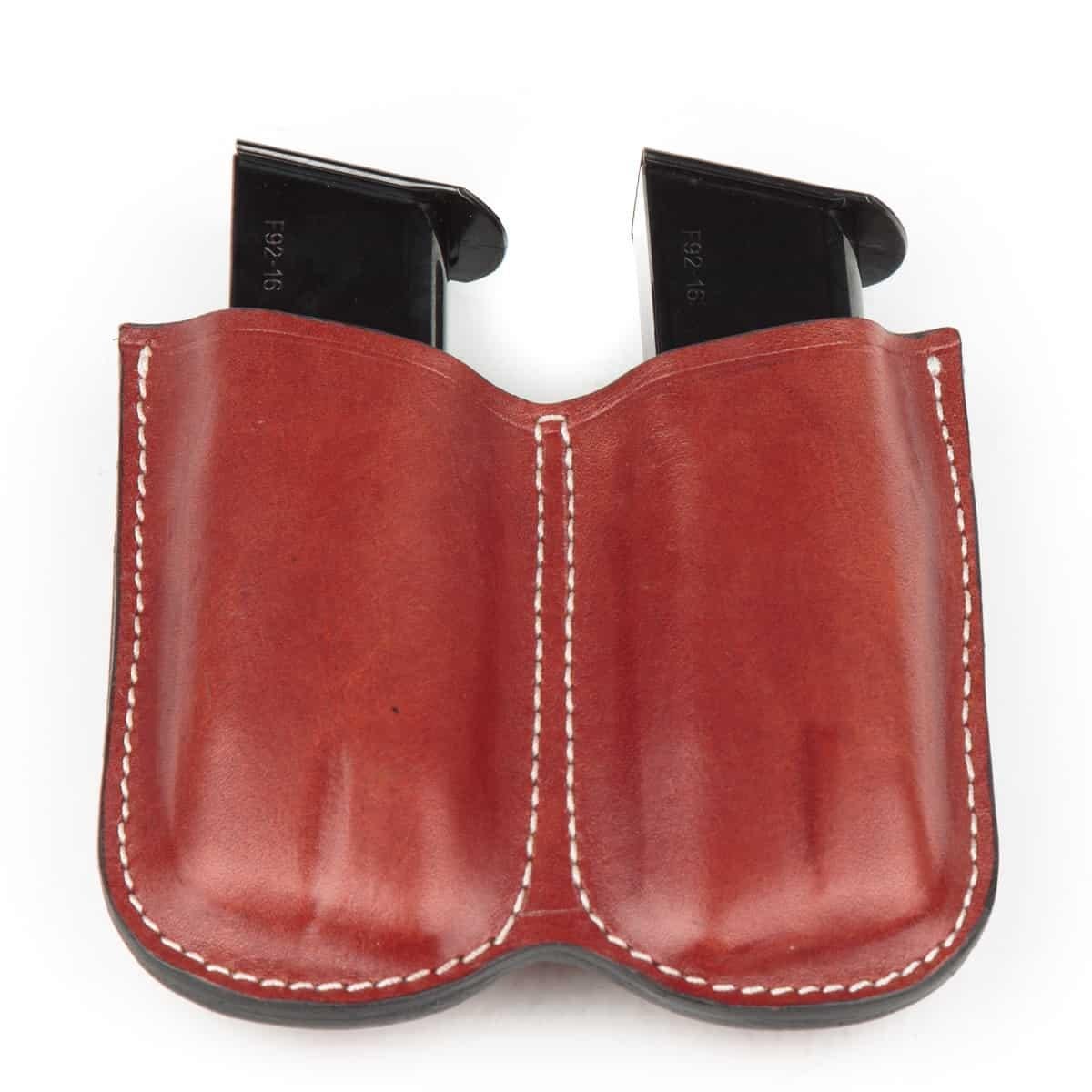 Wolf Holster Deri Şarjör Kılıfı Çiftli Maşalı Taba Hızlı Çekim