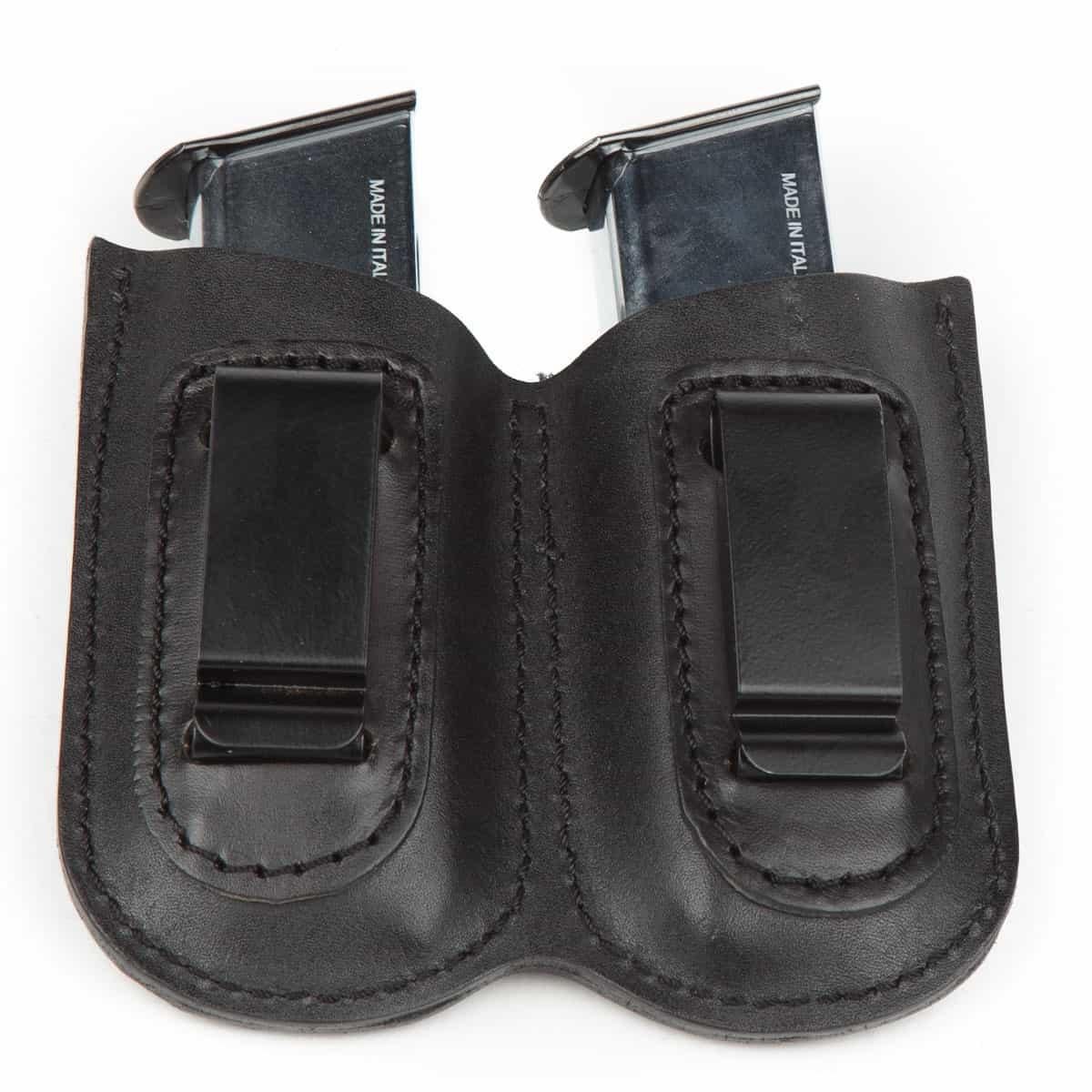 Wolf Holster Deri Şarjör Kılıfı Çiftli Maşalı Siyah Hızlı Çekim