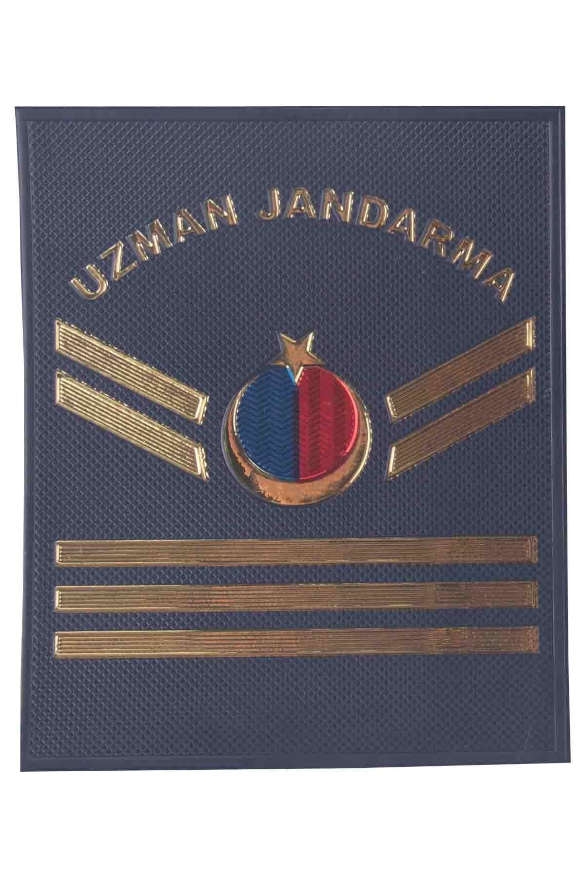 Yeni Nesil 3 Boyutlu Plastik Uzman Jandarma Çavuş Rütbesi Cırtlı Lacivert