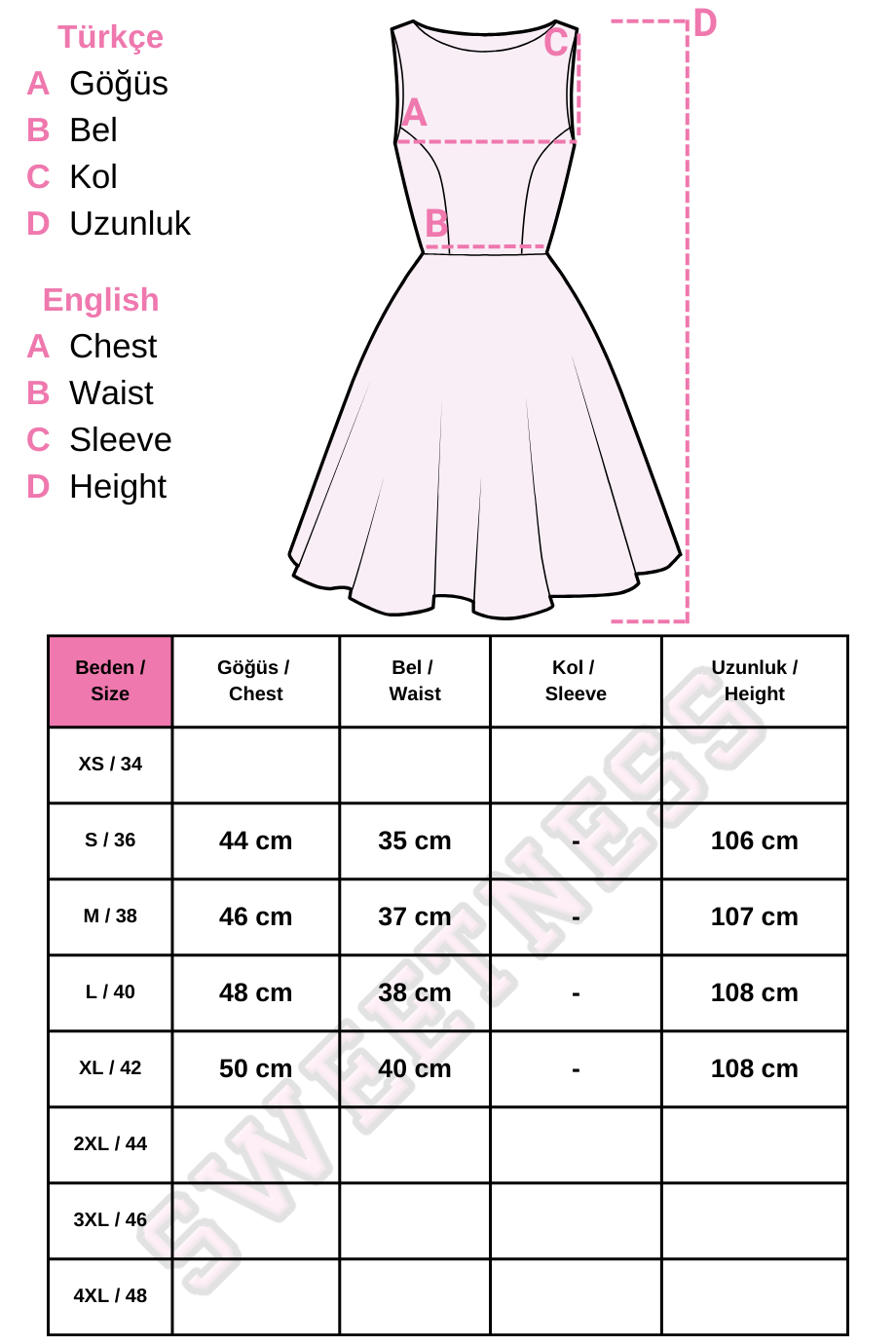 Kadın Beyaz Astarlı Dik Yakalı Önü Pile Detaylı ElbiseSWEETNESS