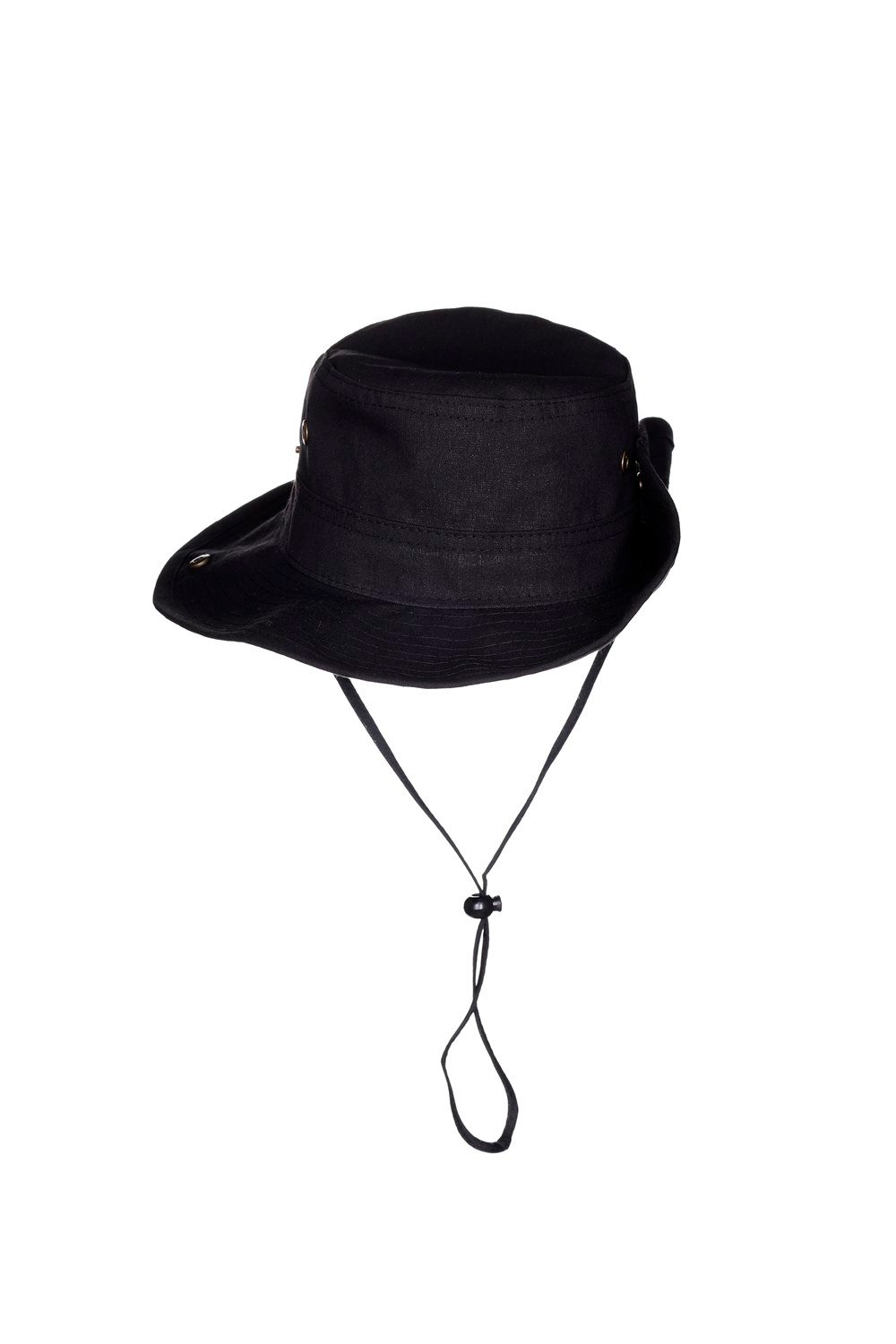  Fonem Unisex Yanları Çıtçıtlı Katlanabilen %100 Pamuk Safari Şapka Fo 7069 Siyah