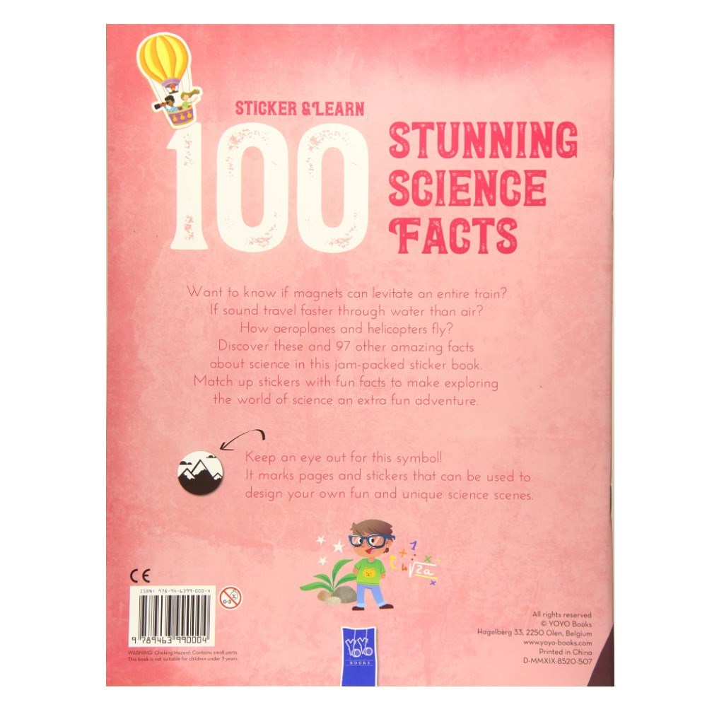 100 STUNNING SCIENCE FACTS STICKER&LEARN Çocuk Kitapları Uzmanı - Children's Books Expert