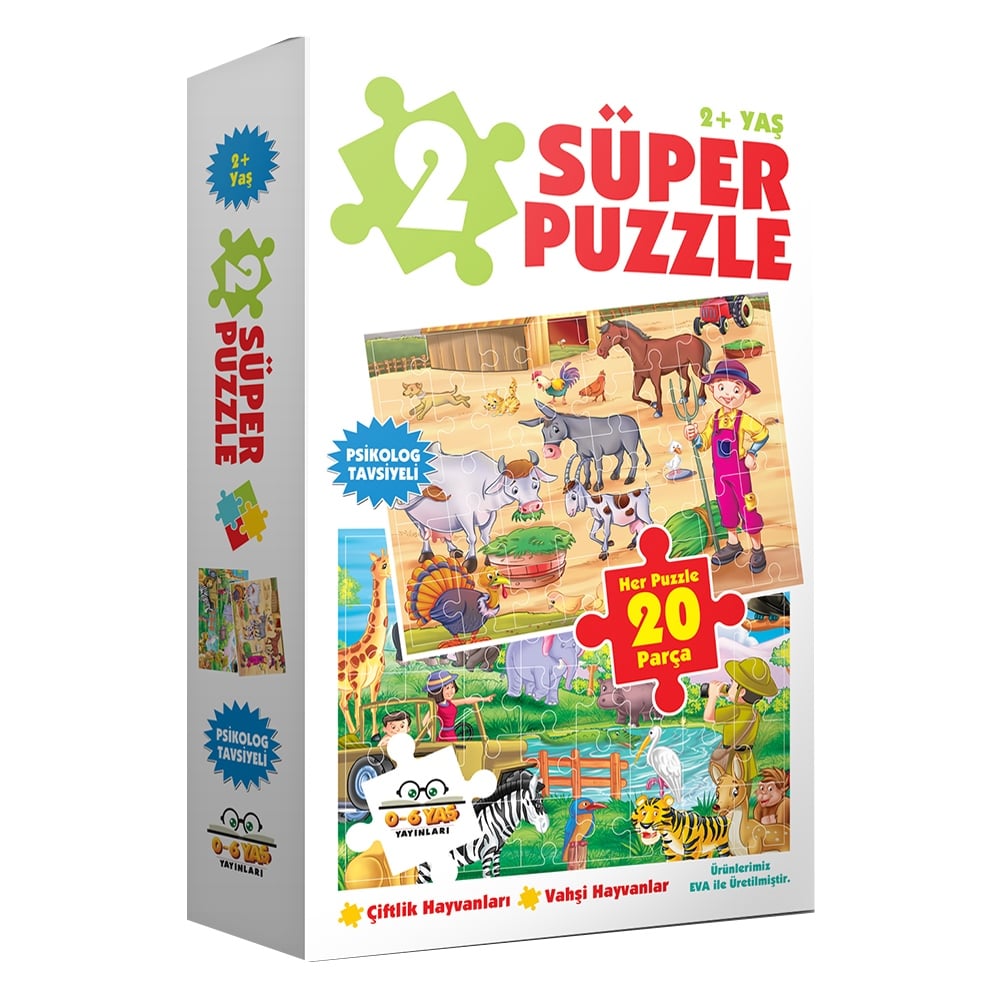 2 SÜPER PUZZLE-ÇİFTLİK HAYVANLARI-VAHŞİ HAYVANLAR