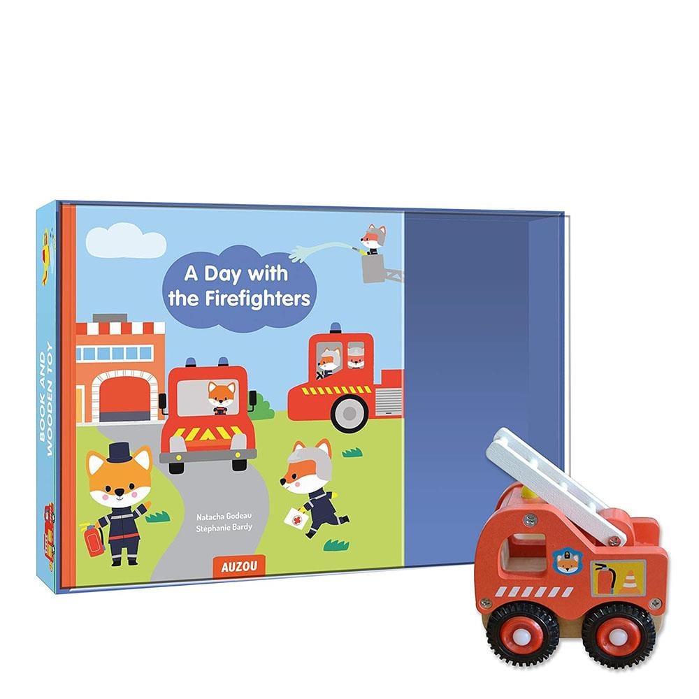 A Day with the Firefighters - Book and Wooden Toy Çocuk Kitapları Uzmanı - Children's Books Expert