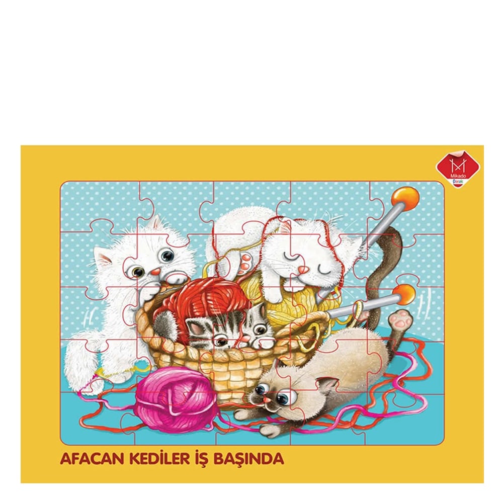AFACAN KEDİLER İŞ BAŞINDA 25 PARÇA YAPBOZ Çocuk Kitapları Uzmanı - Children's Books Expert