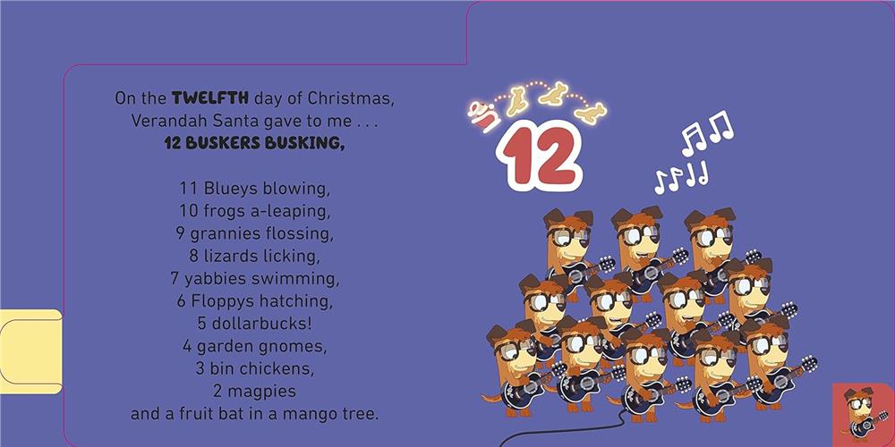 Bluey - 12 Days of Christmas Tabbed Board Book Çocuk Kitapları Uzmanı - Children's Books Expert
