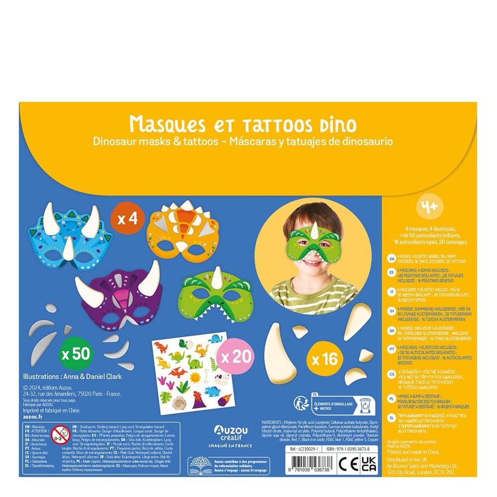 Çocuk Sanat Etkinlik Seti -Dinozor Maske-Dövmeleri Çocuk Kitapları Uzmanı - Children's Books Expert