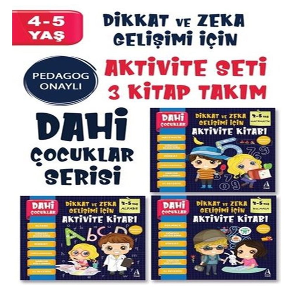 DAHİ ÇOCUKLAR SERİSİ AKTİVİTE SETİ 4-5 YAŞ - (3 KİTAP TAKIMI)
