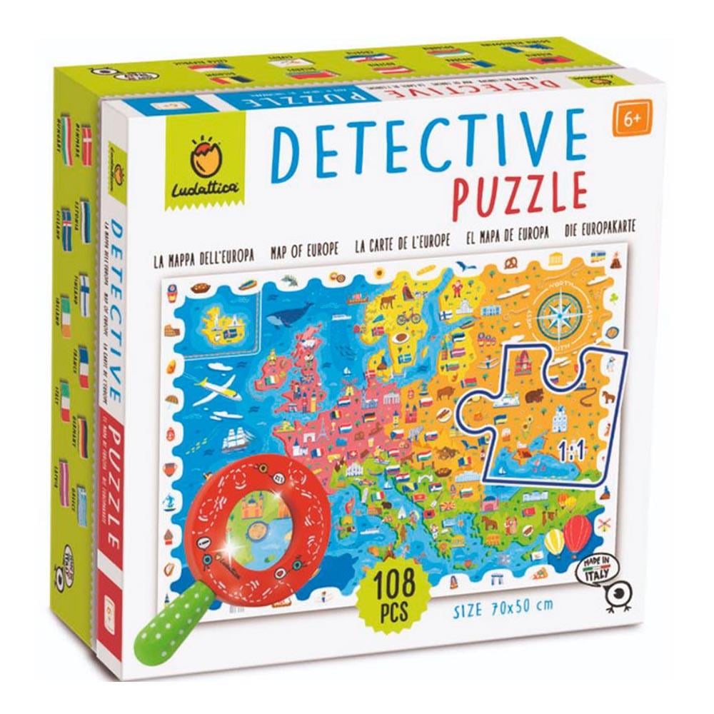 Dedektif Puzzle - Avrupa Haritası Çocuk Kitapları Uzmanı - Children's Books Expert