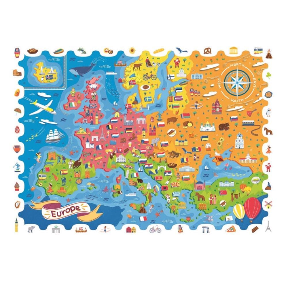 Dedektif Puzzle - Avrupa Haritası Çocuk Kitapları Uzmanı - Children's Books Expert