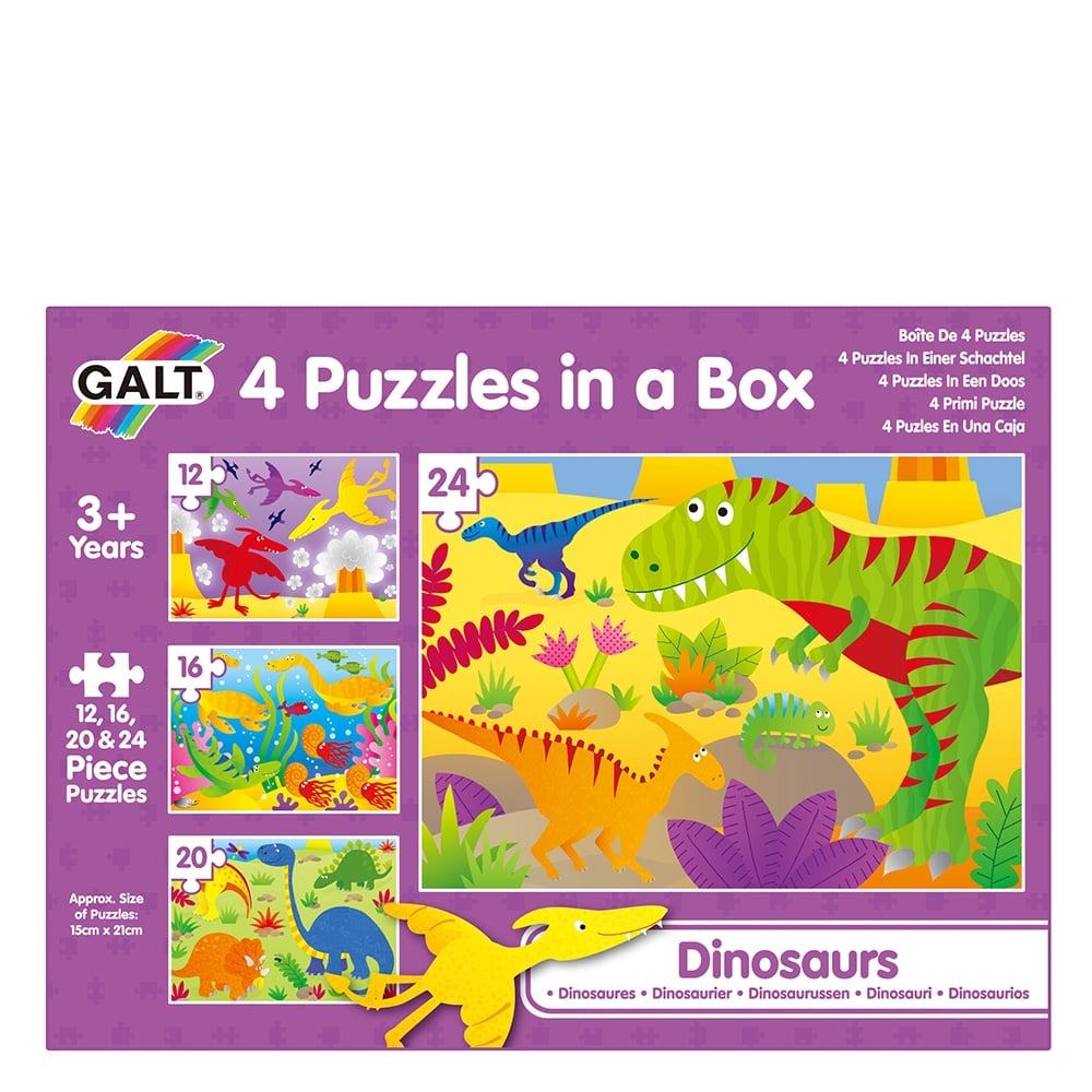 DINOSAURS - 4 PUZZLES IN A BOX Çocuk Kitapları Uzmanı - Children's Books Expert