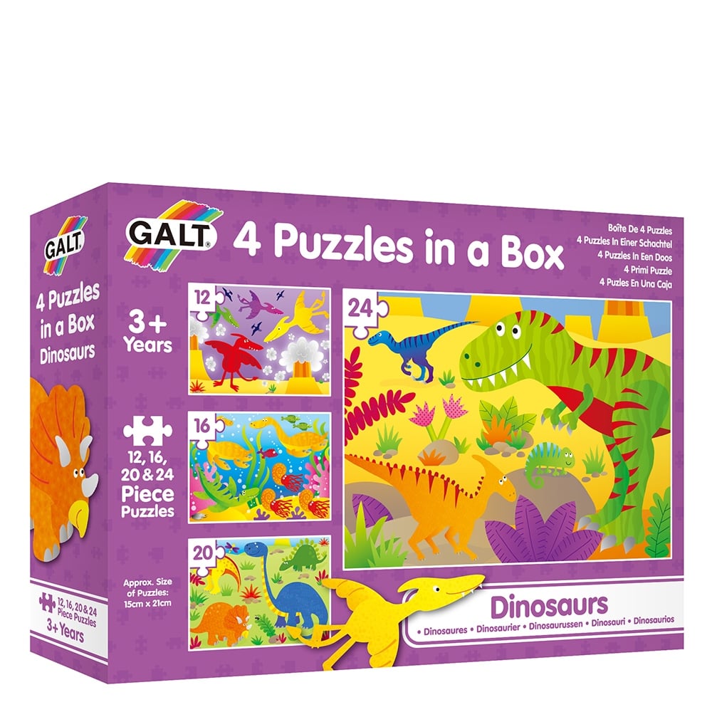 DINOSAURS - 4 PUZZLES IN A BOX Çocuk Kitapları Uzmanı - Children's Books Expert