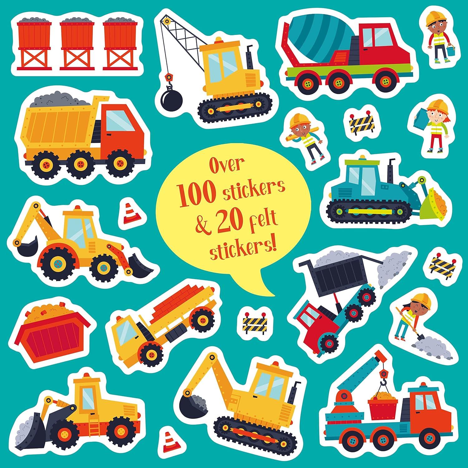 Felt Stickers - Diggers Play Scene Book Çocuk Kitapları Uzmanı - Children's Books Expert