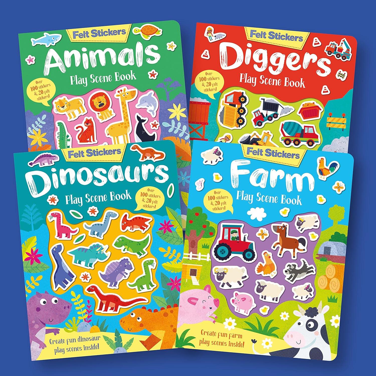 Felt Stickers - Diggers Play Scene Book Çocuk Kitapları Uzmanı - Children's Books Expert